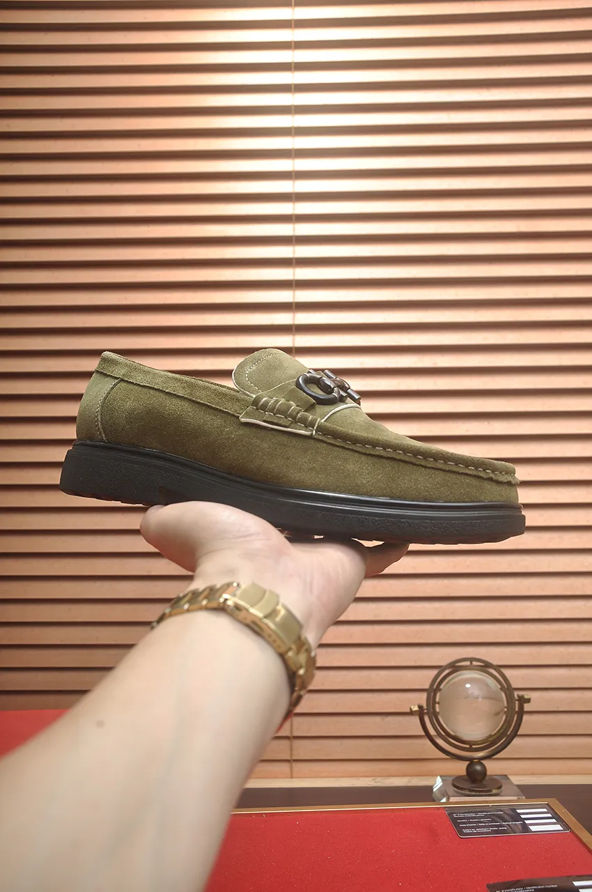 Men's shoes 💰440💶[Ferragamo/Ferragamo] The latest model in the counter. Original imported high-quality cowhide with open sides + imported 🐂 water-dyed cowhide lining + original luxury metal buckle + original combined outsole. No pressure for comparison. 38--45 (45 is custom-made and cannot be returned or exchanged)